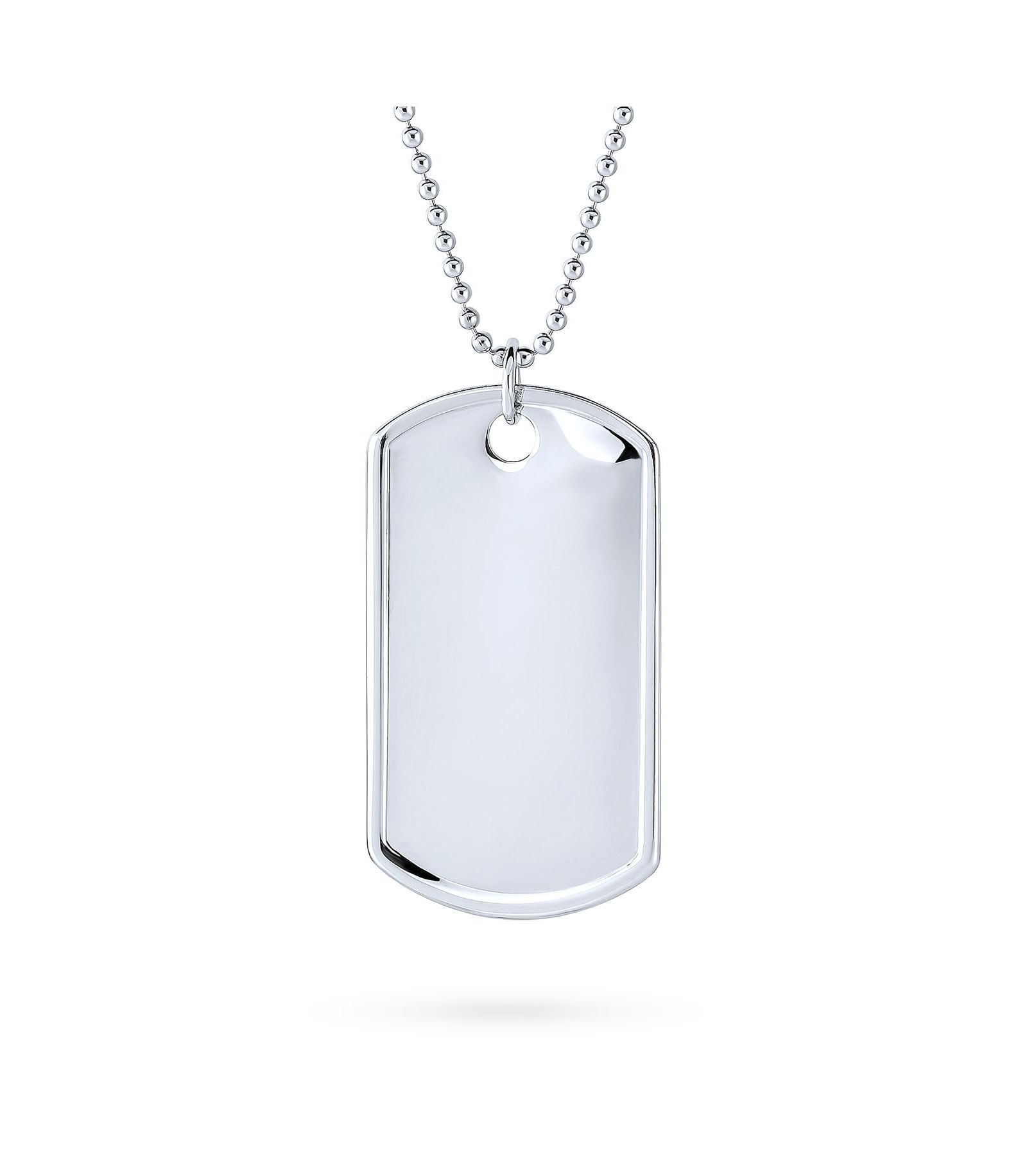 Bling Jewelry кулон-подвеска в виде военного жетона на цепочке из стерлингового серебра 925 пробы