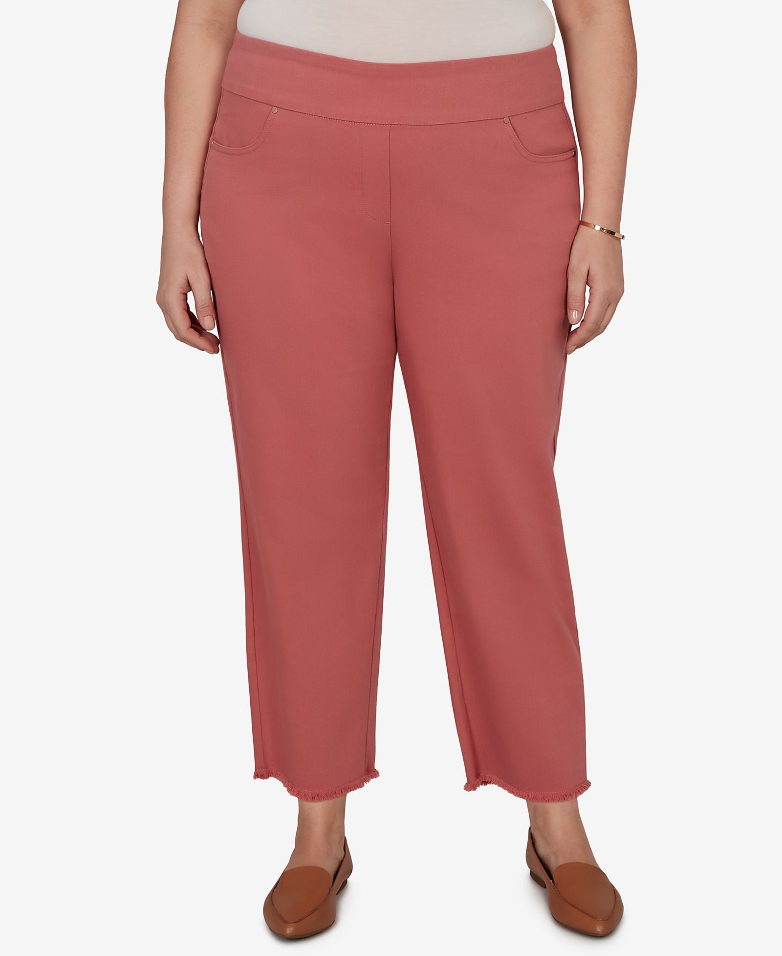 Alfred Dunner Plus Size Camden Market Rosewood Super Stretch Ankle Jeans