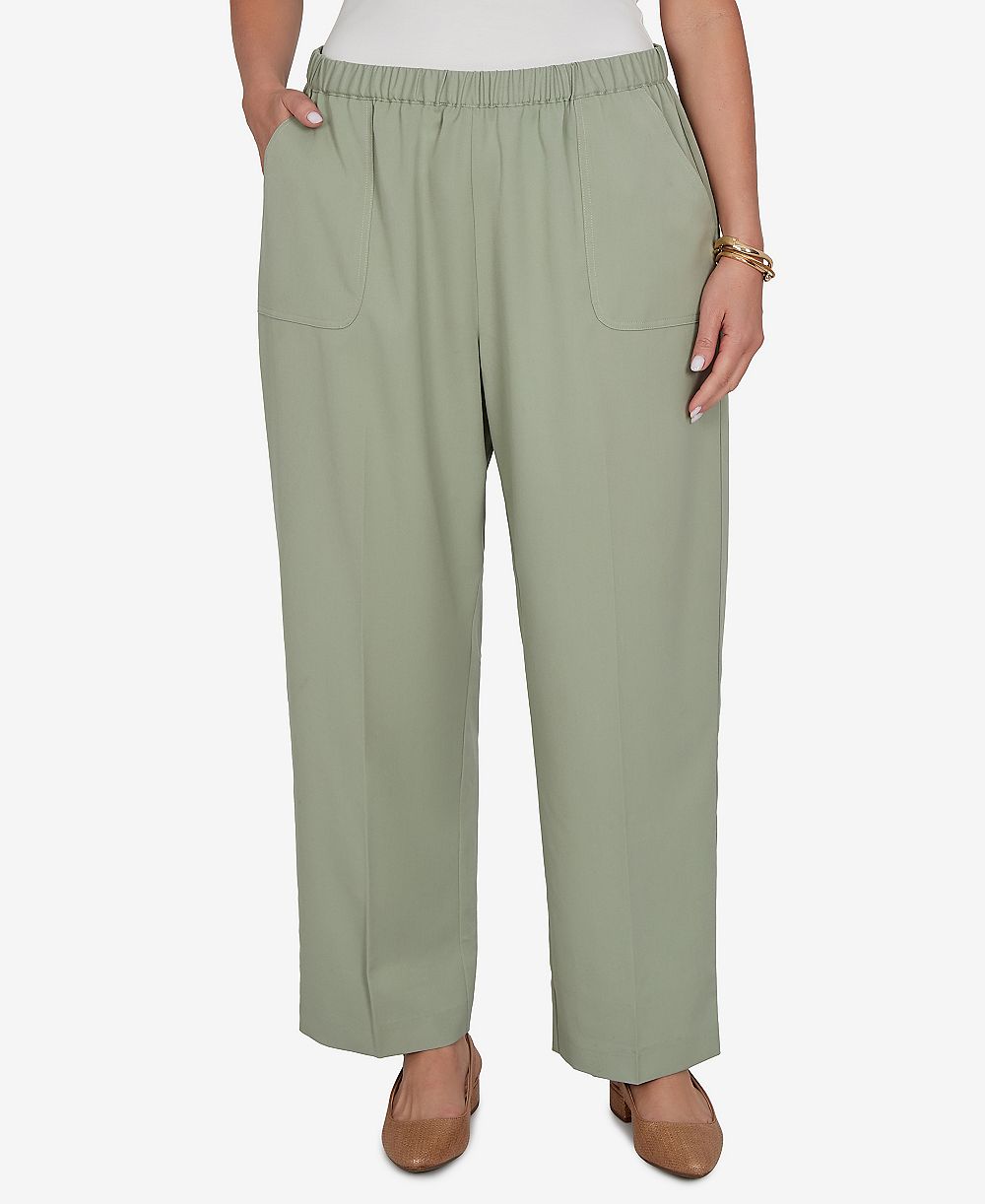 Alfred Dunner Plus Size Sage Twill Short-Length Pants