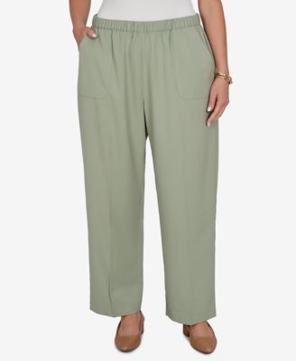 Alfred Dunner Plus Size Sage Twill Short-Length Pants