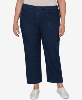 Женские джинсы Alfred Dunner Plus Size Indigo Girls с карманами карго