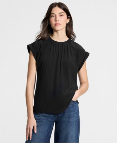 Lands' End Women's Sleeveless Crepe Popover Top