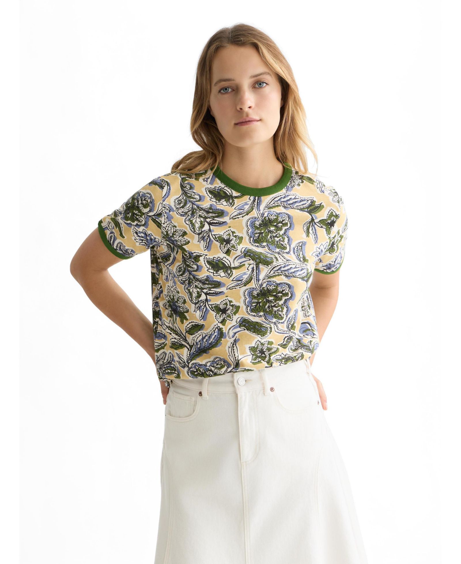 SCOTCH & SODA Women's Scotch and Soda Tops and Tees Printed Regular-Fit T-Shirt, Lucky Bandana Parsnip