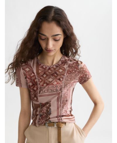 Футболка SCOTCH & SODA Women's Printed Mesh Slim-Fit