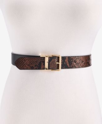 I.N.C. International Concepts Reversible Solid to Half-Snake-Embossed Pant Belt, Macy's Exclusive