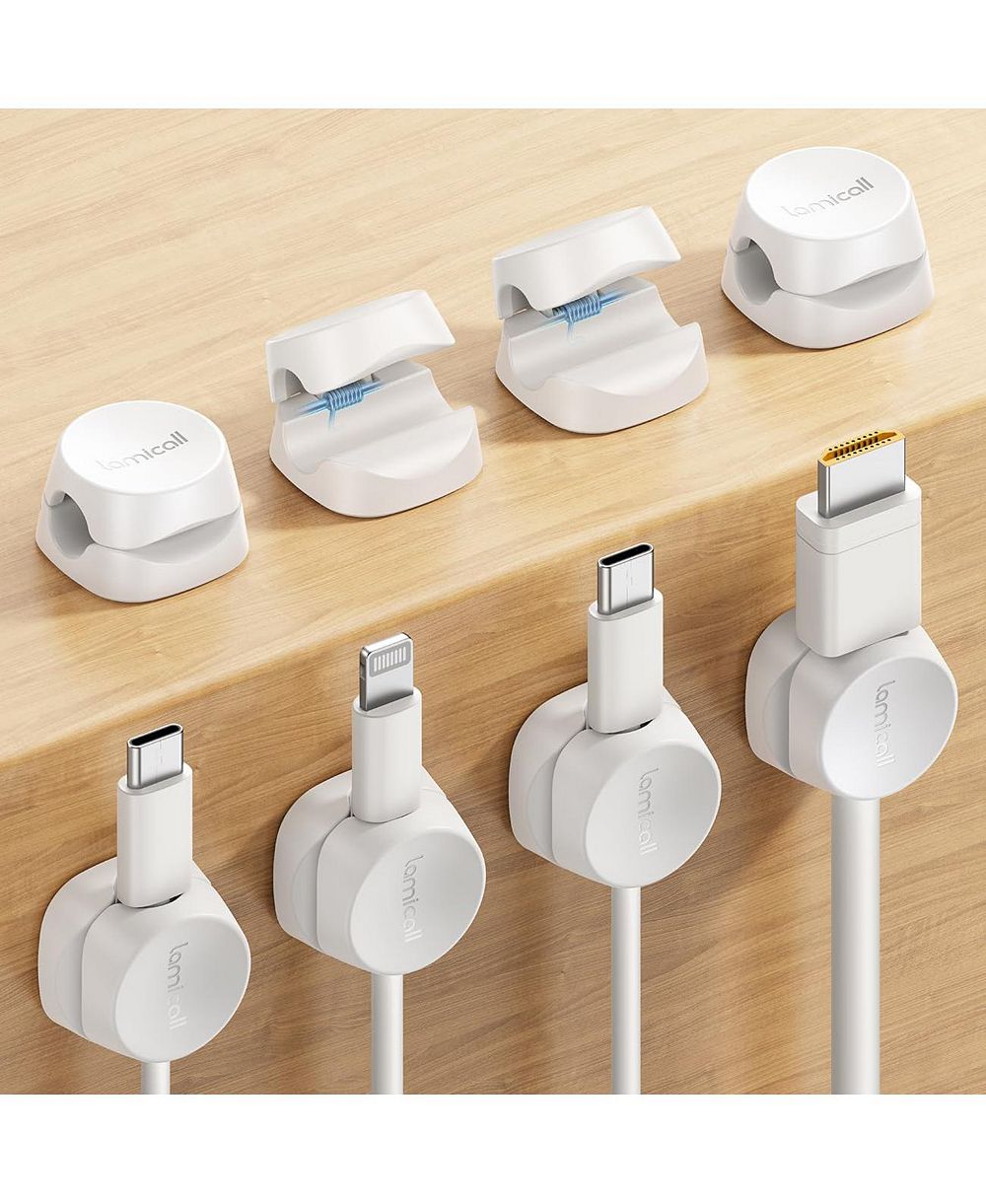 Lamicall Spring-Lock Adhesive Cable Clips for 2.5-8mm Cables
