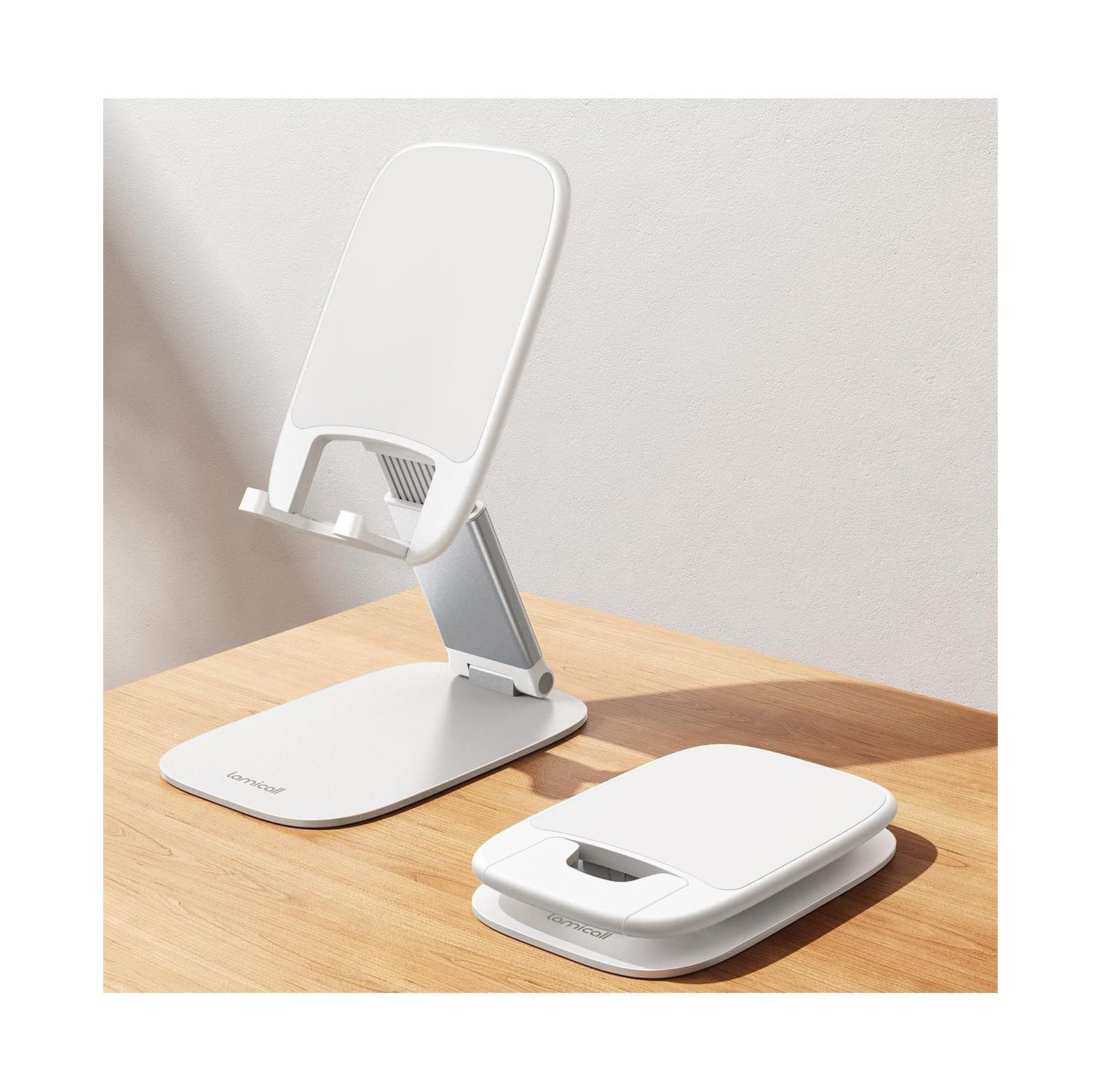 Lamicall Foldable Adjustable Phone Stand, Compatible with 4-8" Phones and Tablets