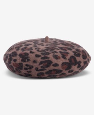 I.N.C. International Concepts Leopard Print Wool-Blend Beret, Macy's Exclusive