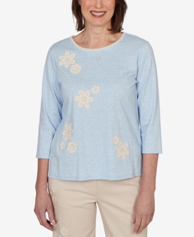 Трикотажный топ Alfred Dunner Petite Camden Market Floral Stitches