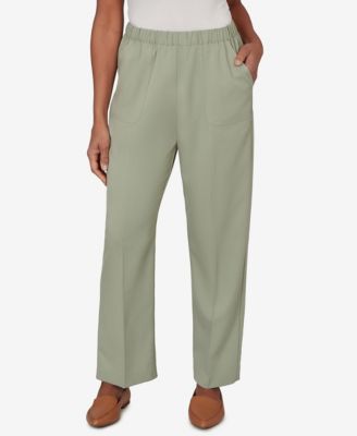 Alfred Dunner Petite Sage Twill Pull-On Pants