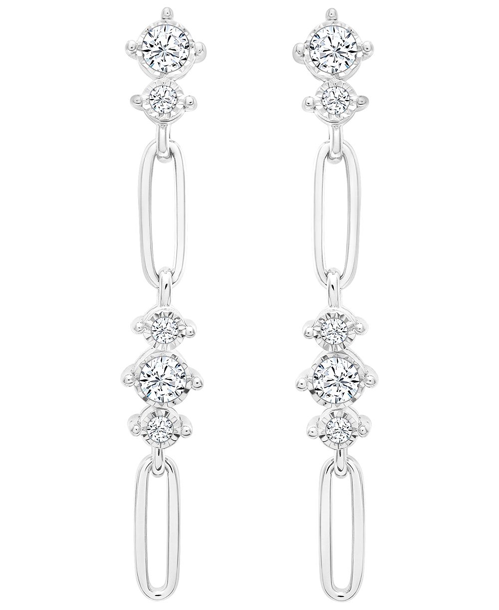 Macy's Diamond Earrings (1/2 ct. t.w.) in Sterling Silver