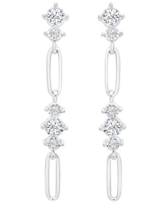 Серьги с бриллиантами Macy's (1/2 ct. t.w.) из стерлингового серебра