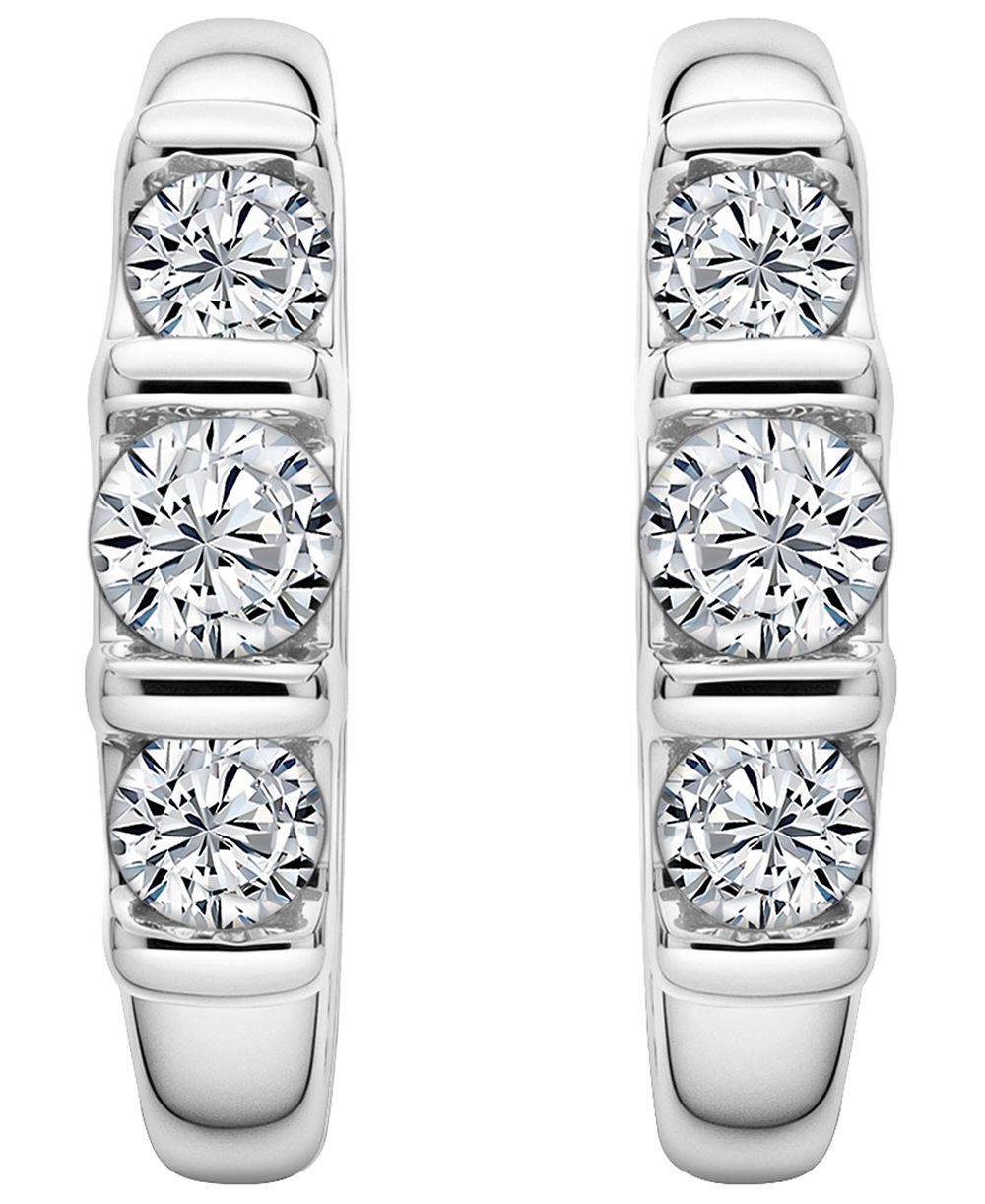 Macy's серьги с бриллиантовым кольцом (1/2 ct. t.w.) из стерлингового серебра