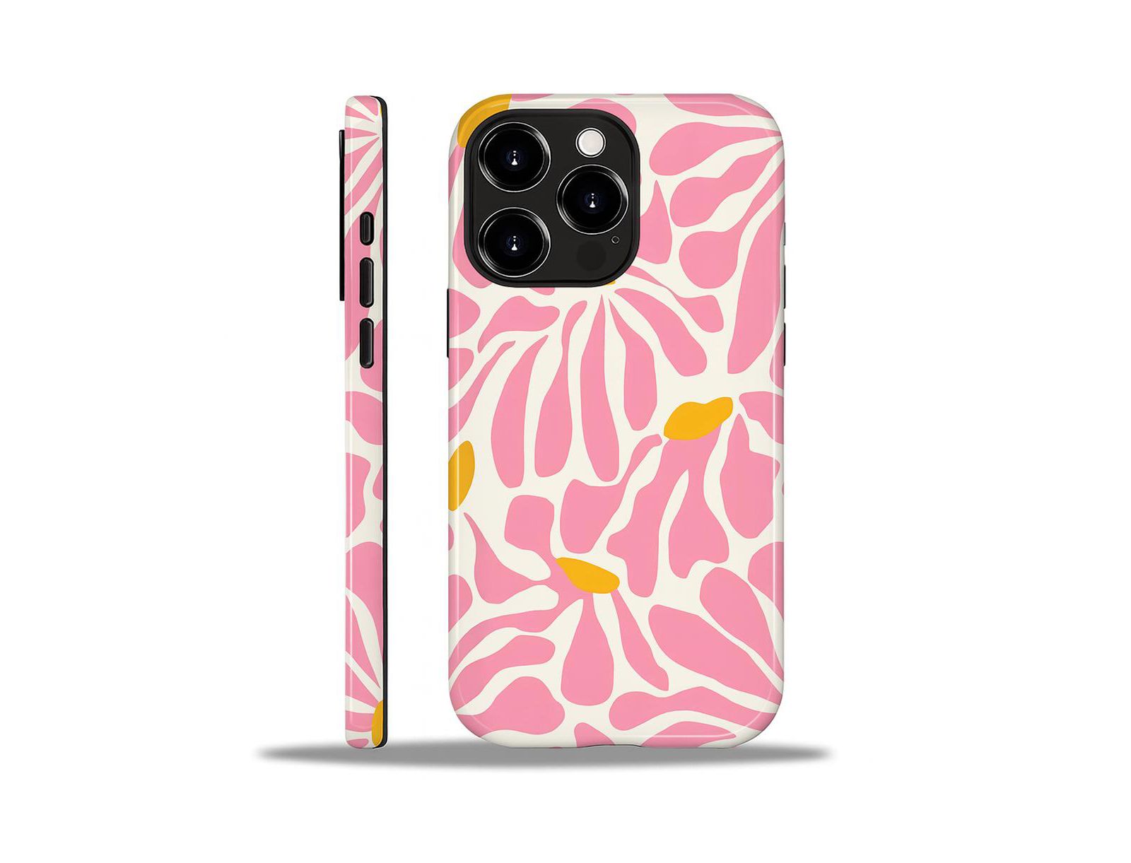 Чехол GONEZ для iPhone 14 Pro Max - 2-in-1 Dual-Layer Shockproof Protection, Colorful Flower Art Glossy Case