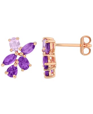 Macy's Rhodolite (1-3/8 ct. t.w.) Earrings in Sterling Silver (Also Available in Amethyst)