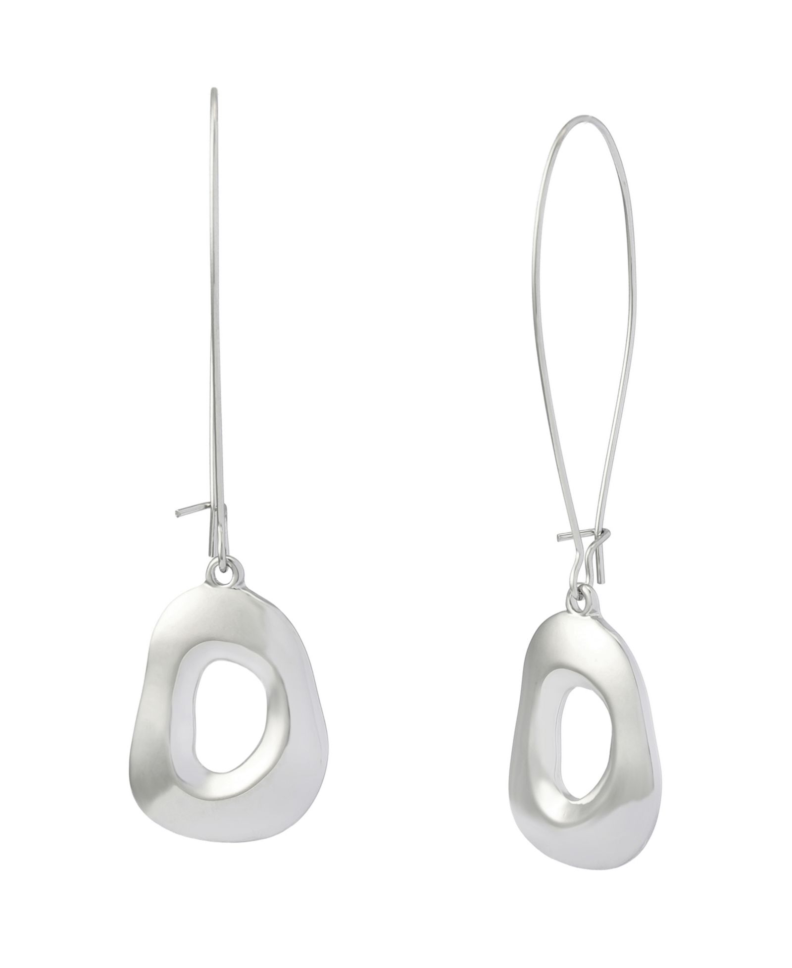 Robert Lee Morris Soho Rhodium Sculpted Link Dangle Earrings