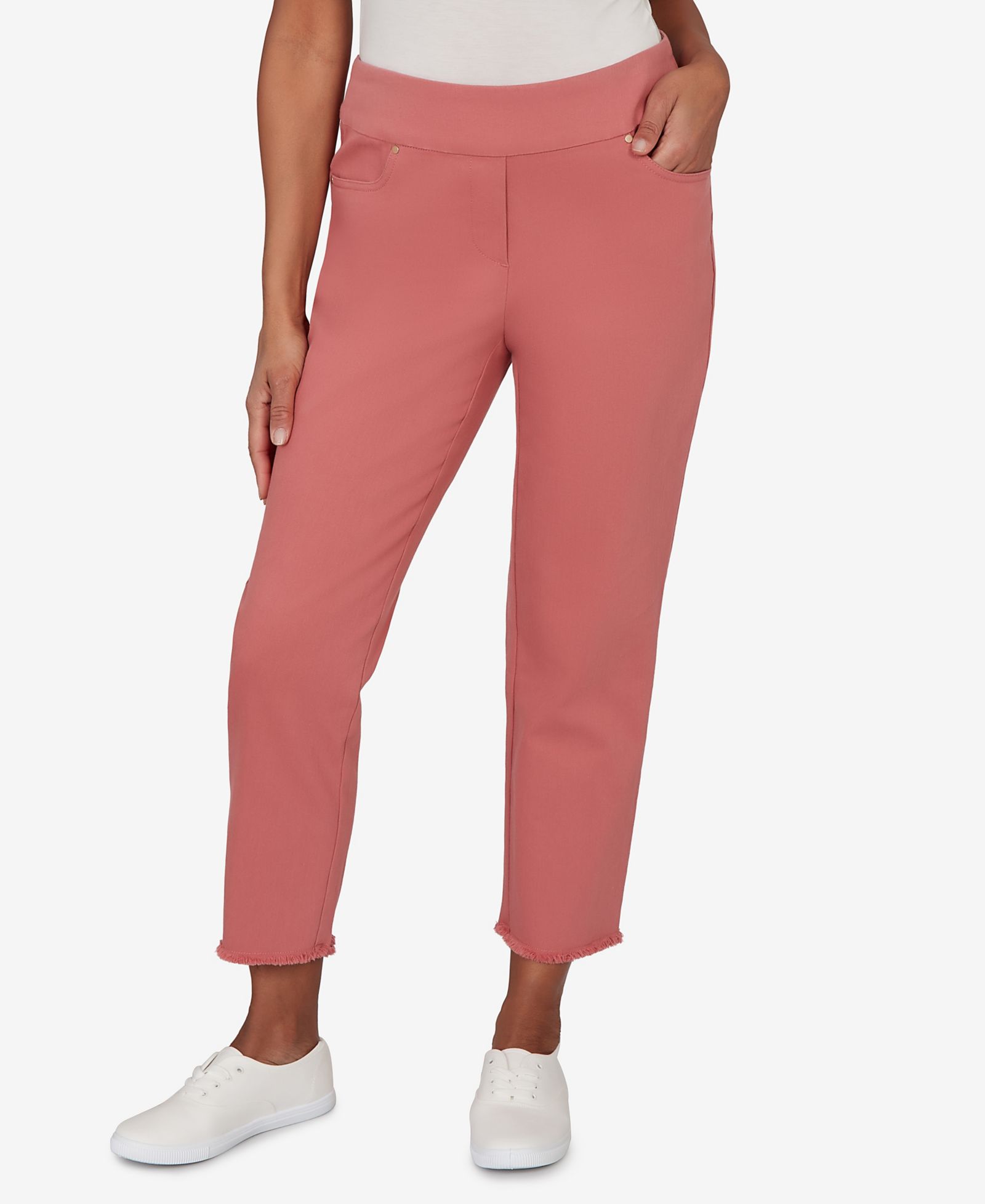 Alfred Dunner Women's Camden Market Rosewood Super Stretch Ankle Jeans