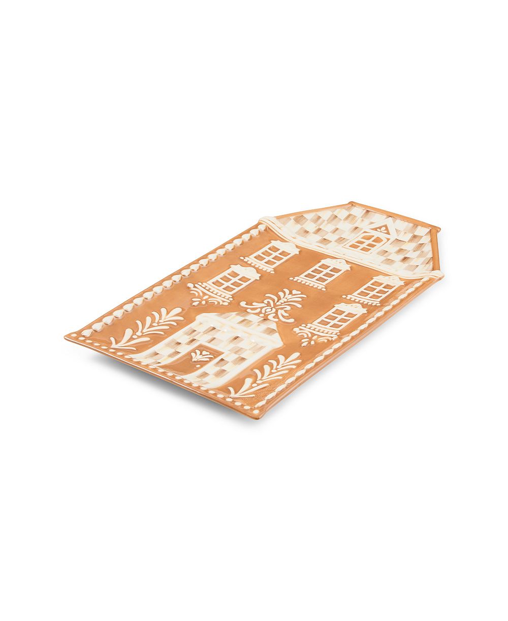 Сервировочное блюдо MacKenzie-Childs Mocha Check Gingerbread
