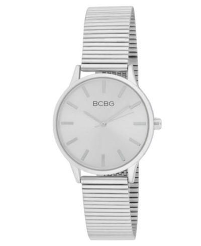 Женские кварцевые часы BCBG, серебристая нержавеющая сталь, 34mm
