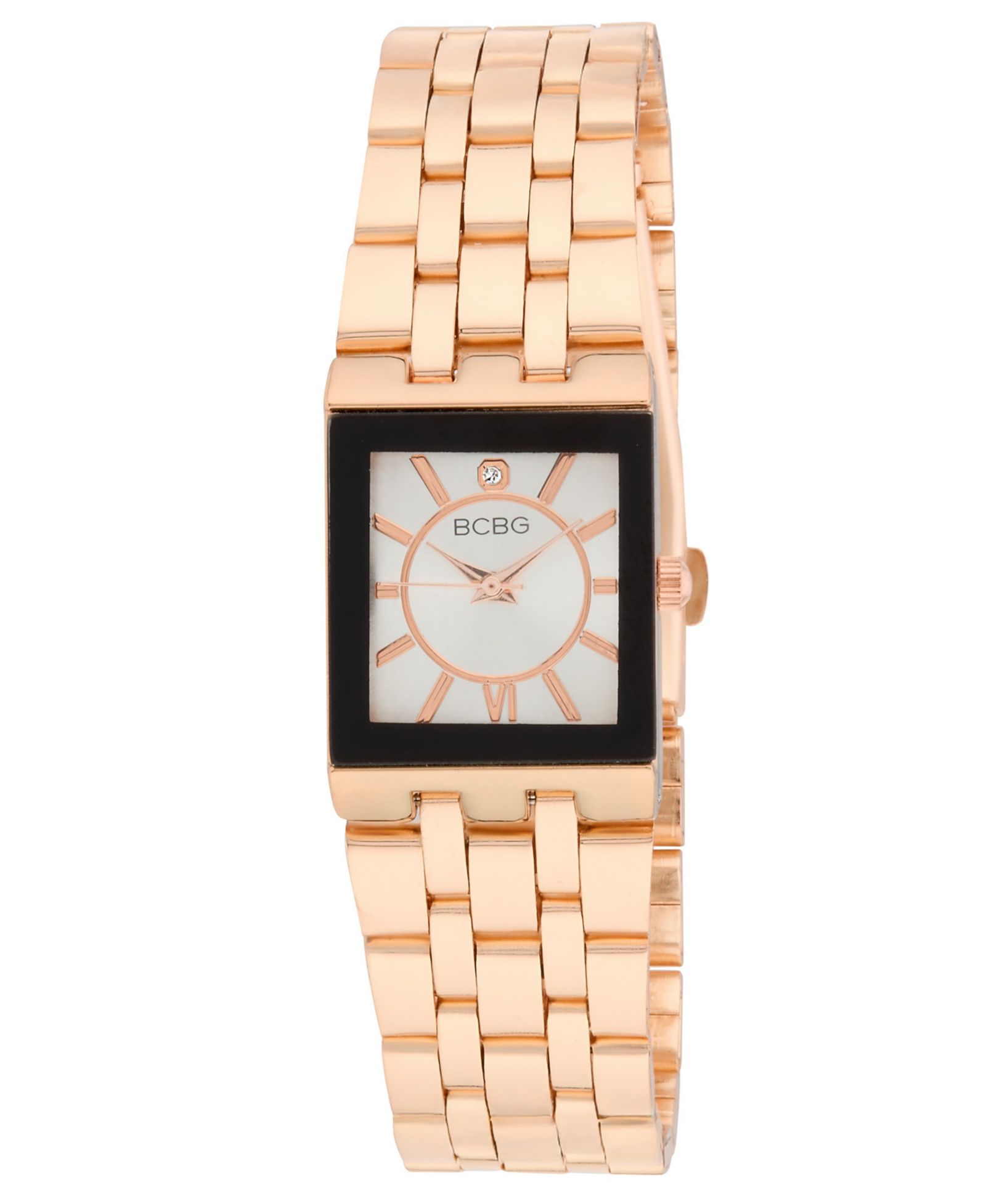 Женские часы BCBG Quartz Rectangle Rose Gold Stainless Steel 22mm