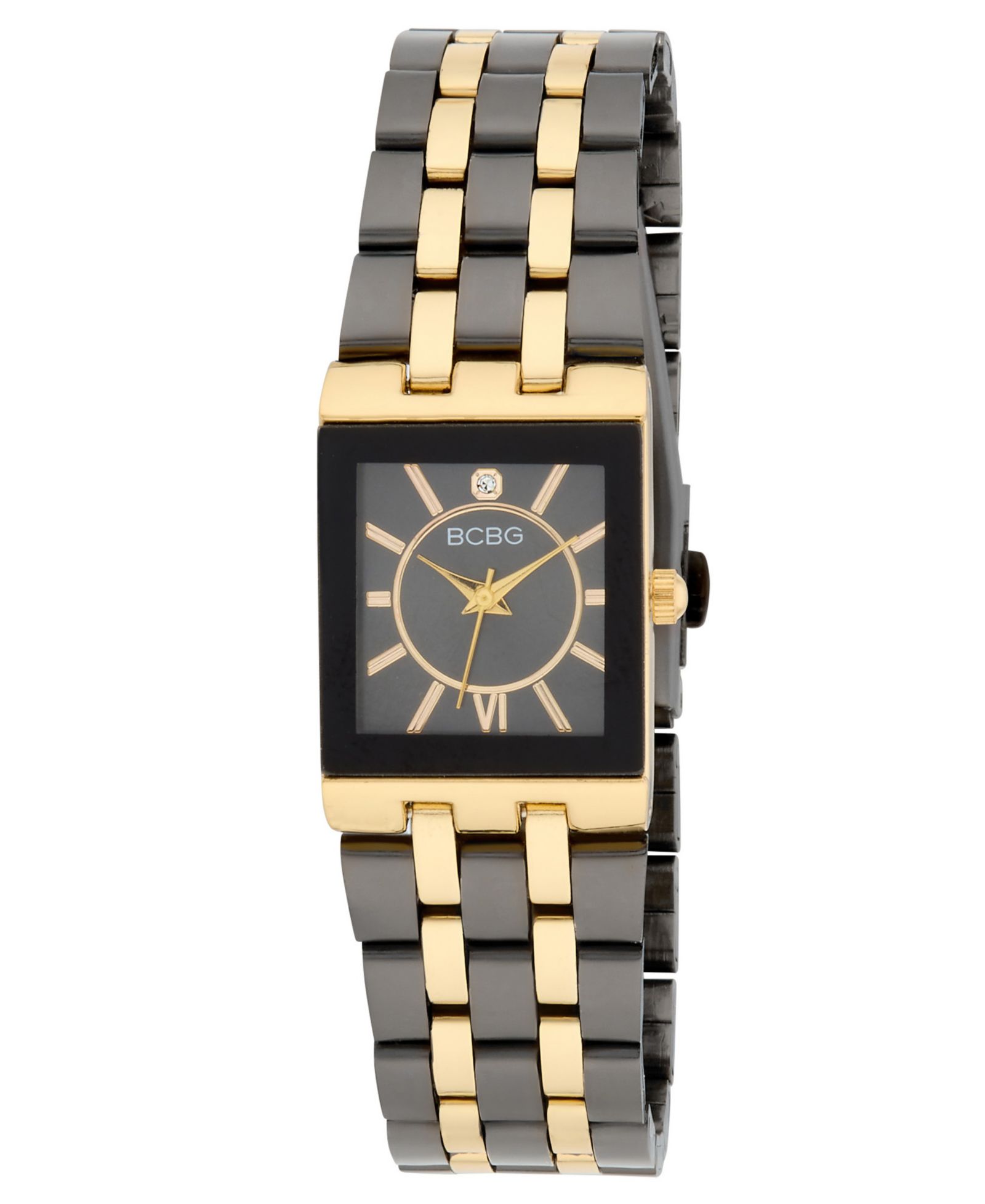 BCBG Женские часы Quartz Rectangle Black Stainless Steel 22mm