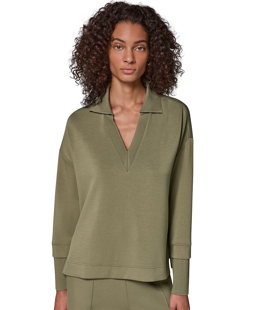 Donna Karan Weekend Women's Jet Setter Long-Sleeve V-Neck Tunic Top