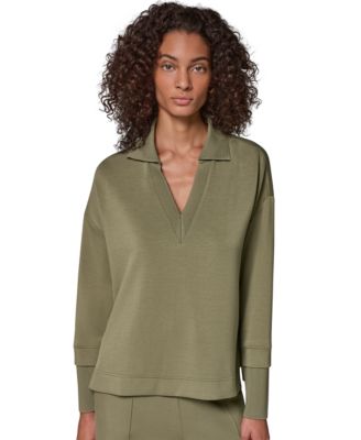 Donna Karan Weekend Женский туника топ с длинным рукавом V-образным вырезом Jet Setter
