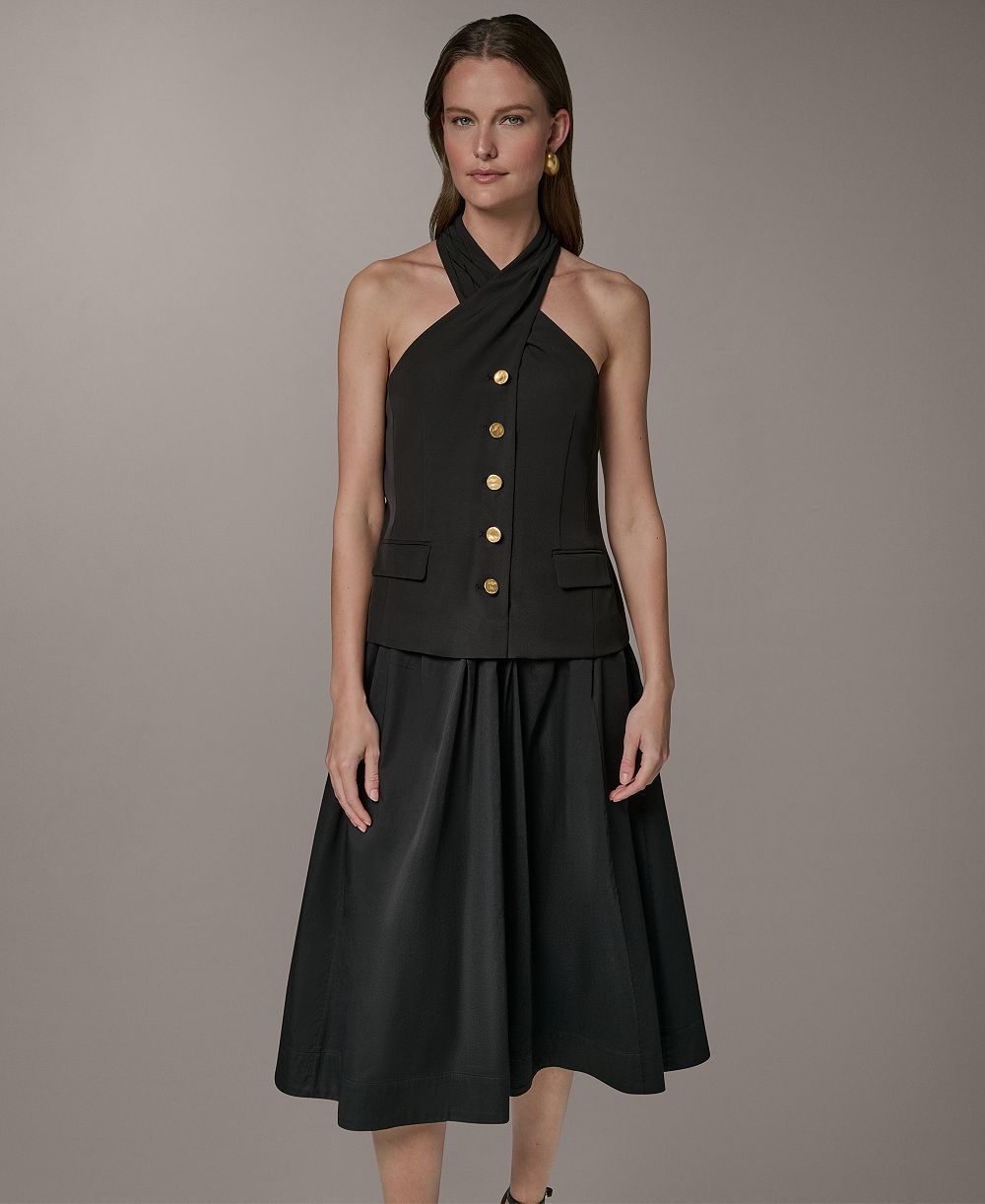 Donna Karan New York Petite Twist Halter Neck платье