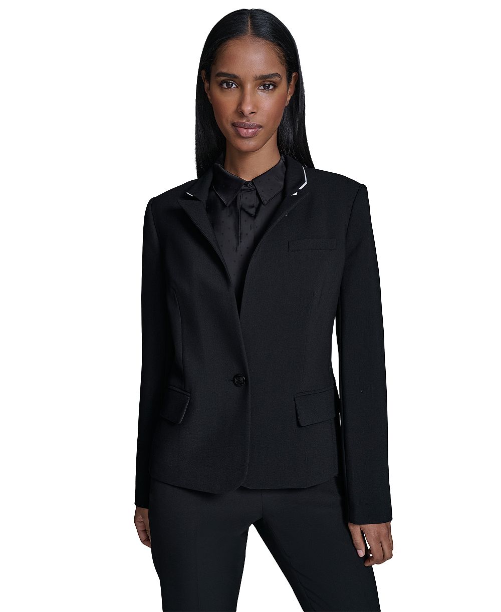 Пиджак KARL LAGERFELD PARIS Petite One-Button Reverse Lapel