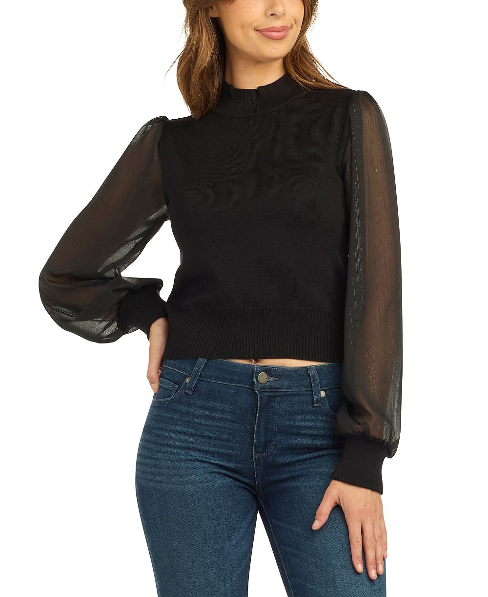 BCX Juniors' Mock Neck Long-Sleeve Pullover Sweater