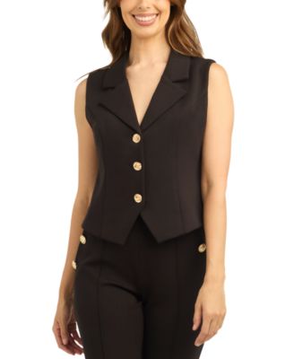 BCX Juniors' Scuba Collared Button-Front Vest