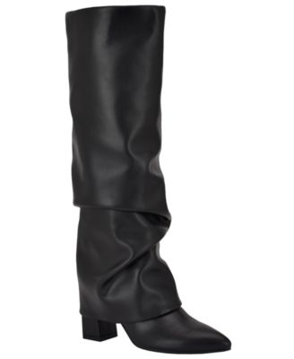 Женские сапоги GUESS Geima Tall Wide-Calf Slouchy Fold Over Block Heel