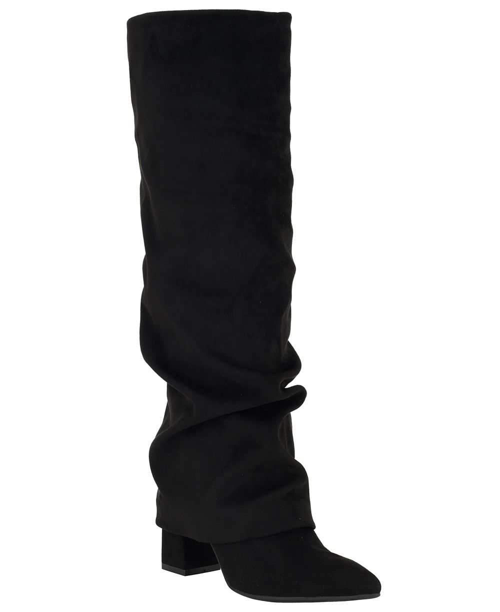 GUESS Women's Geima Tall Slouchy Foldover Block Heel Boots
