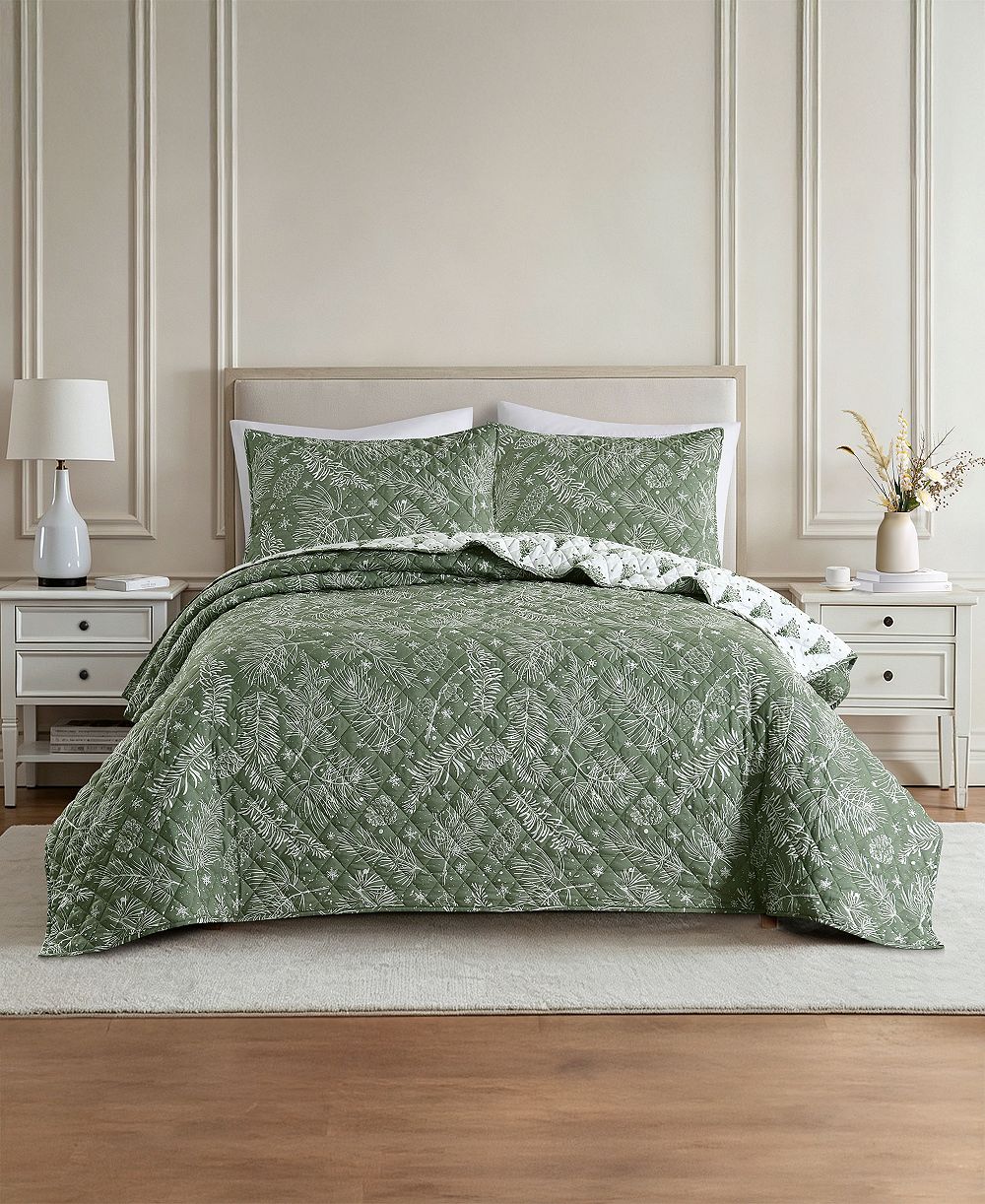 Комплект из 2 стеганых покрывал Lenox Pinecone Winter, Twin
