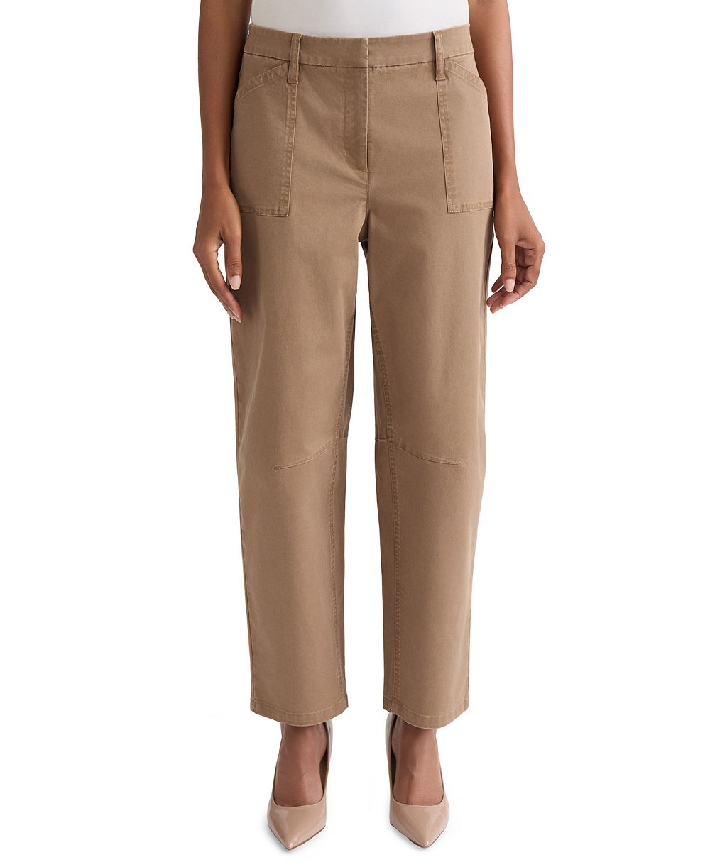 Jones New York Petite Pull-On Patch-Pocket Barrel-Leg Pants