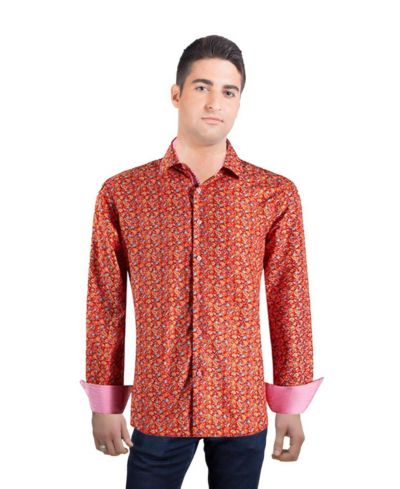 Elie Balleh Men's Slim Fit Paisley Print Button-Down Shirt