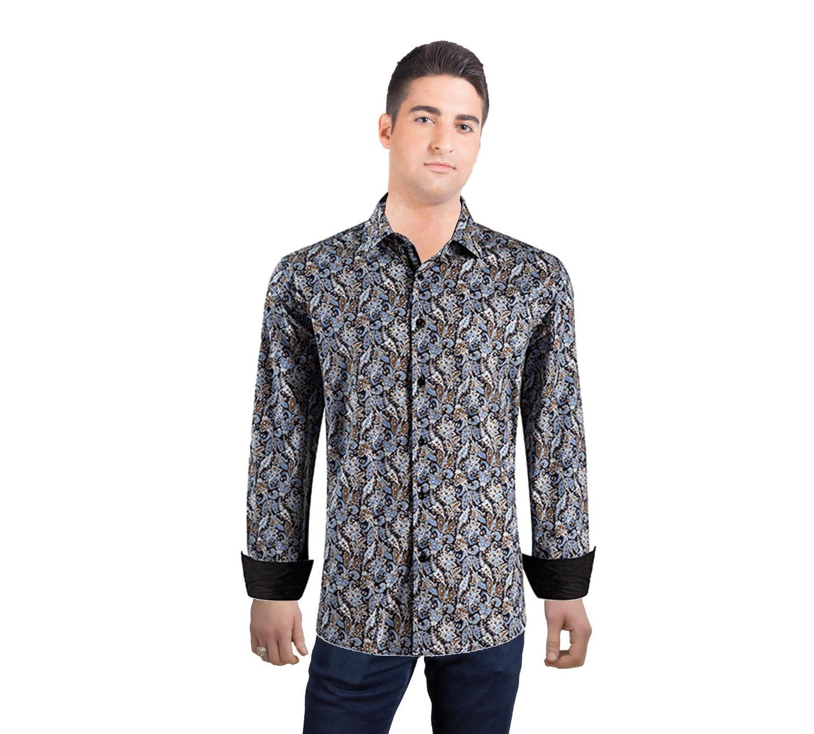 Elie Balleh Мужская рубашка Slim Fit с узором Paisley