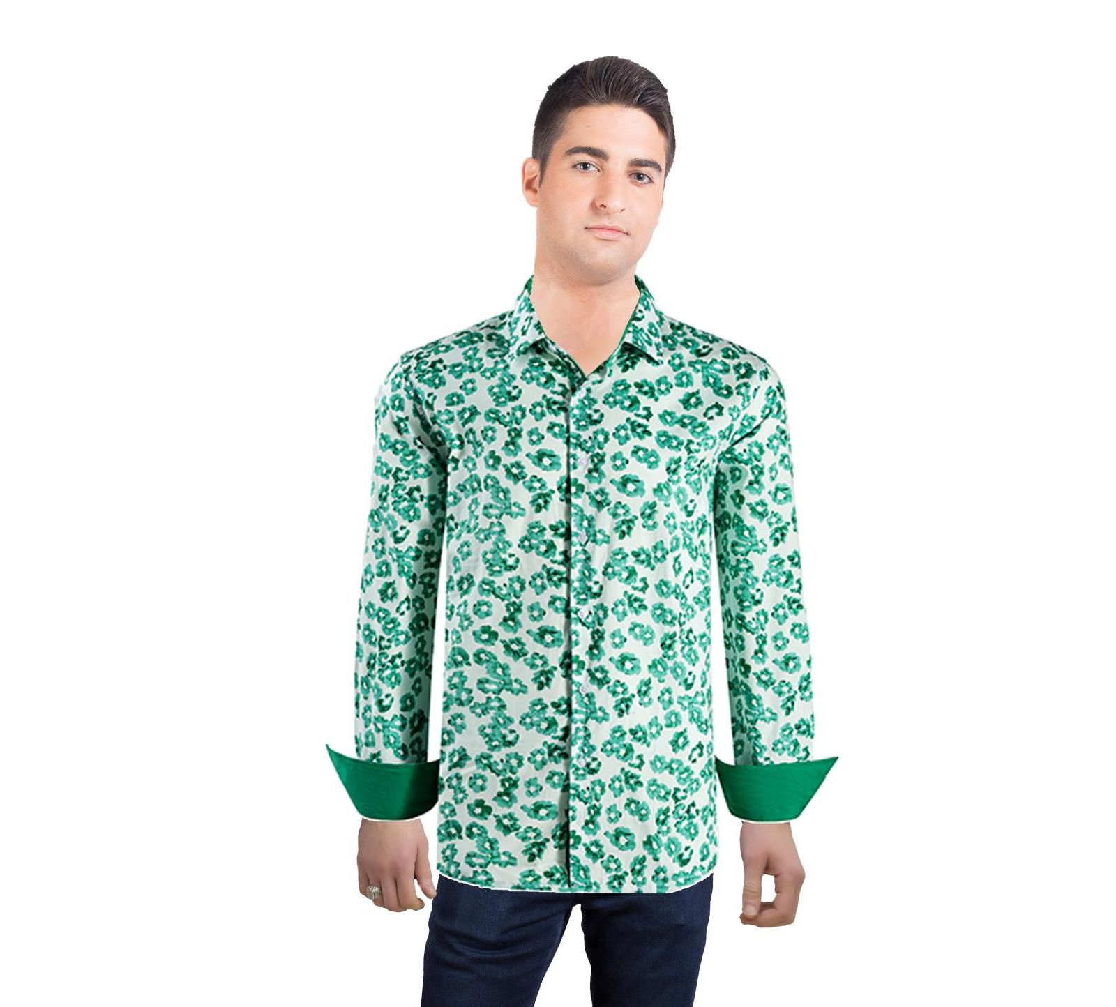 Elie Balleh Мужская рубашка с коротким рукавом Slim Fit Floral Sport Button-Down