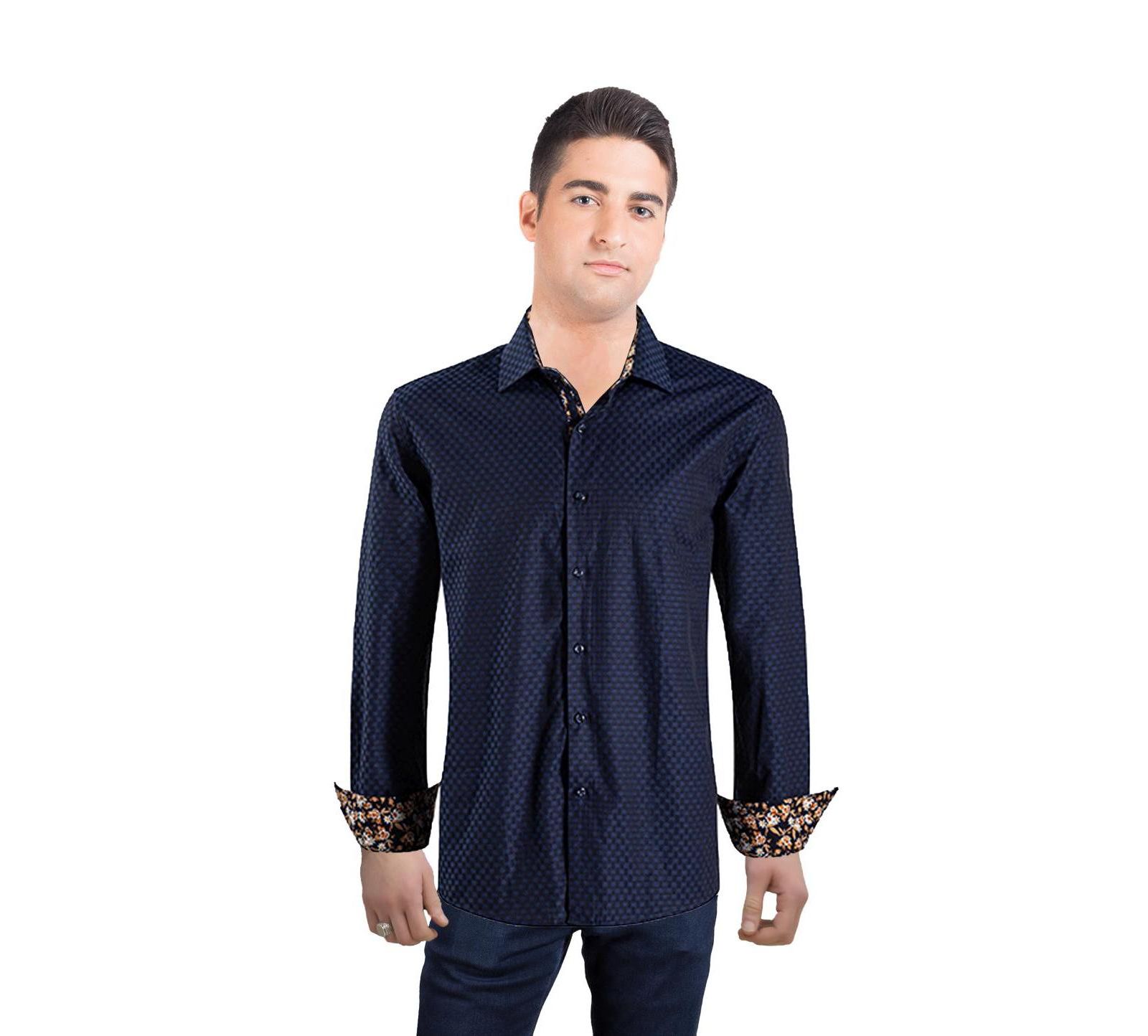 Elie Balleh Мужская рубашка Slim Fit Jacquard Dot Button-Down
