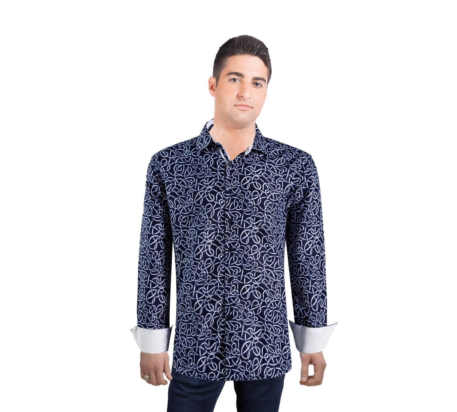 Мужская рубашка Elie Balleh Slim Fit с принтом Swirl