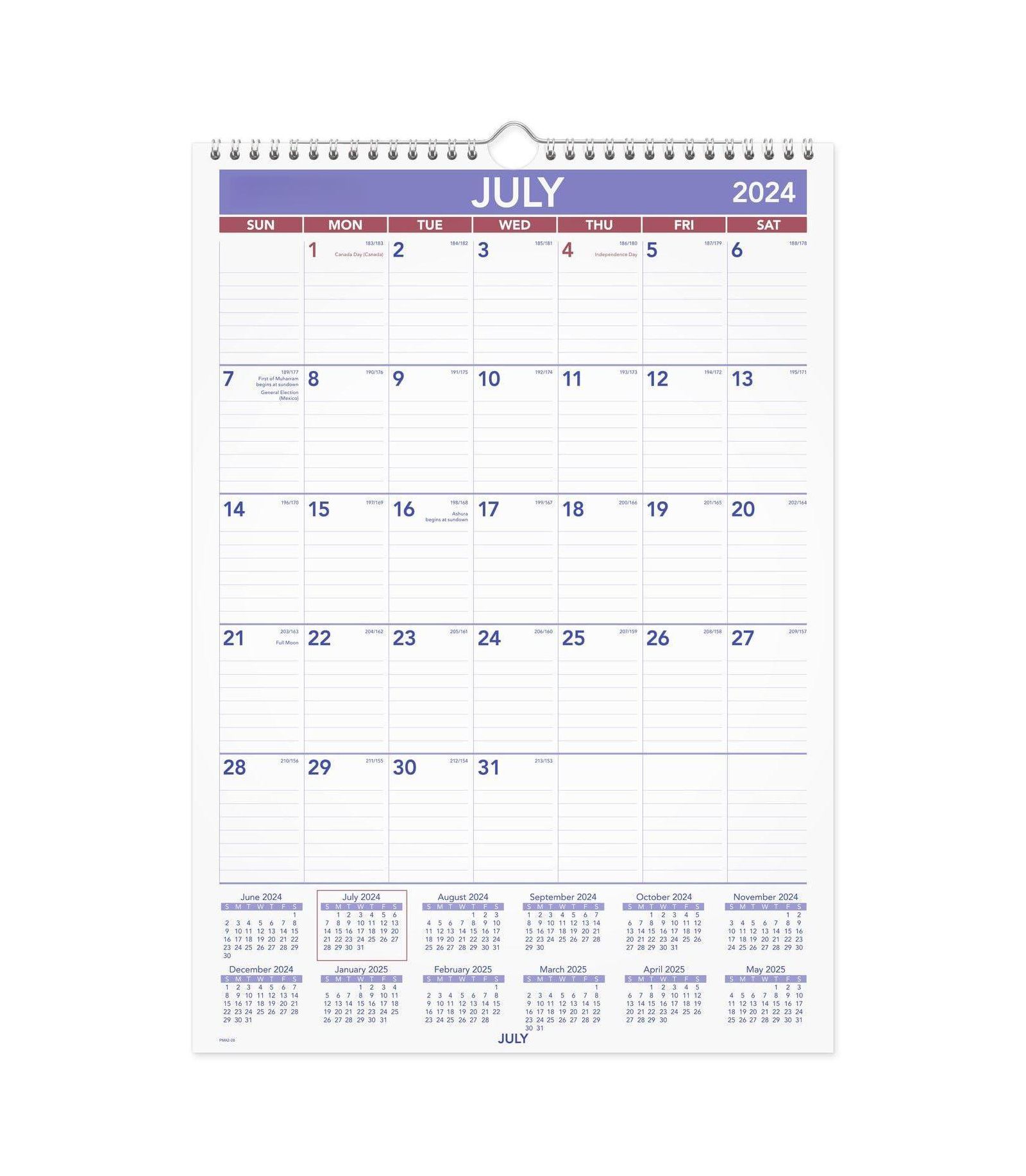 GNUADZ Academic Wall Calendar Monthly Daily Blocks