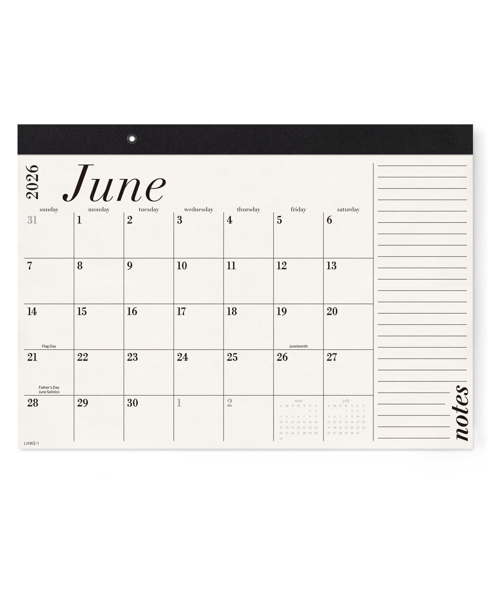 GNUADZ Desk Calendar 2026-2027 Blotter Large Day Block Minimalist