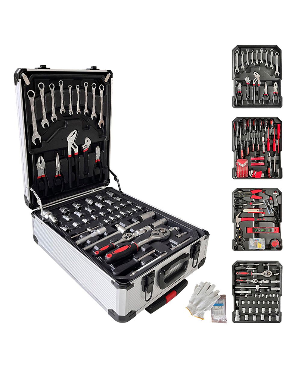 SUGIFT 399-Piece Rolling Tool Set, Home Repair Tools with 4 Drawers, Wheels, and Aluminum Case