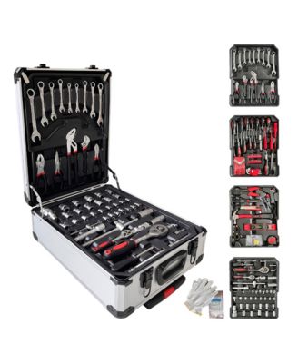 SUGIFT 399-Piece Rolling Tool Set, Home Repair Tools with 4 Drawers, Wheels, and Aluminum Case