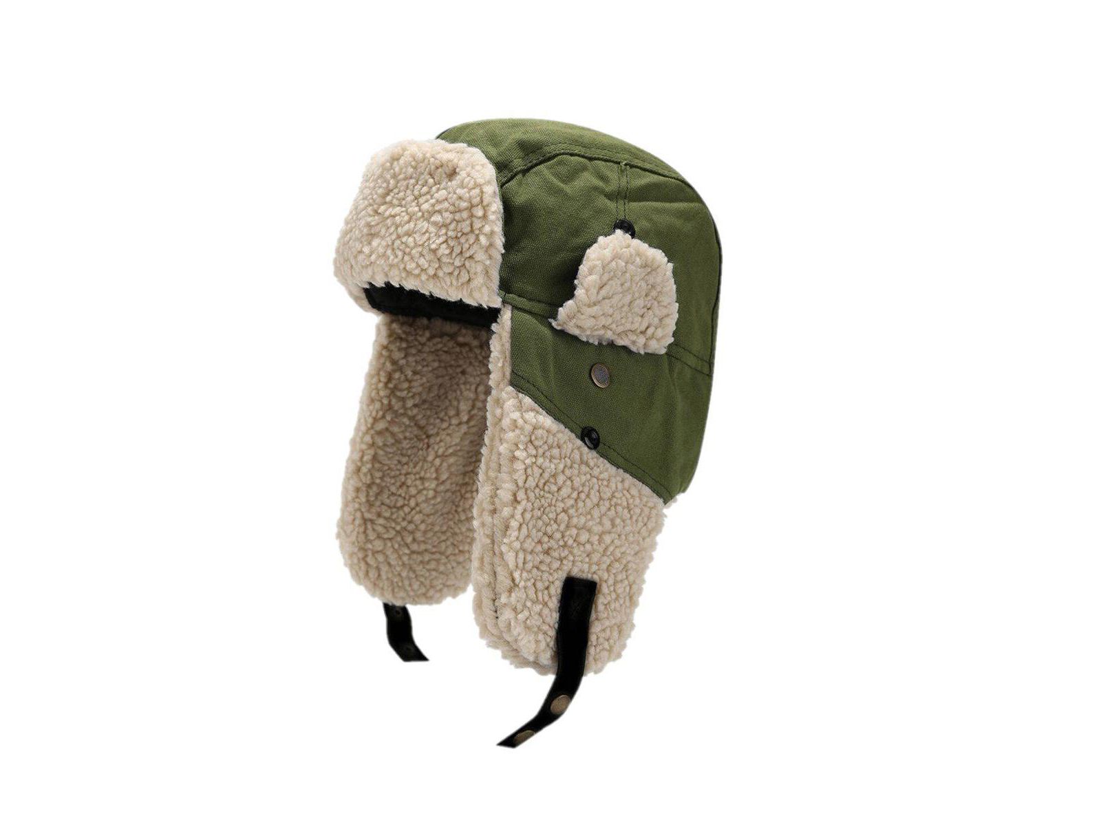 Ayamaya Unisex Faux Fur Trapper Hat - Warm Winter Aviator Cap with Fleece Ear Flaps and Windproof Shell