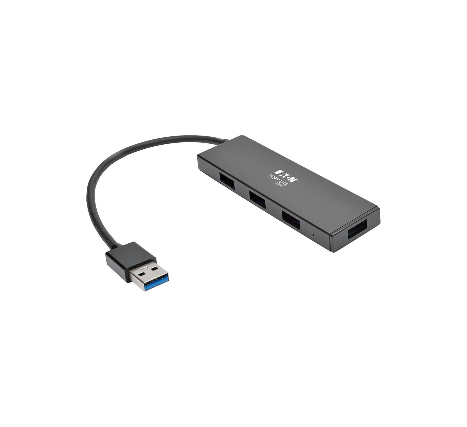 USB-хаб Tripp Lite U360-004-Slim 4-портовый, питается от шины USB 3.0 для Windows/Mac