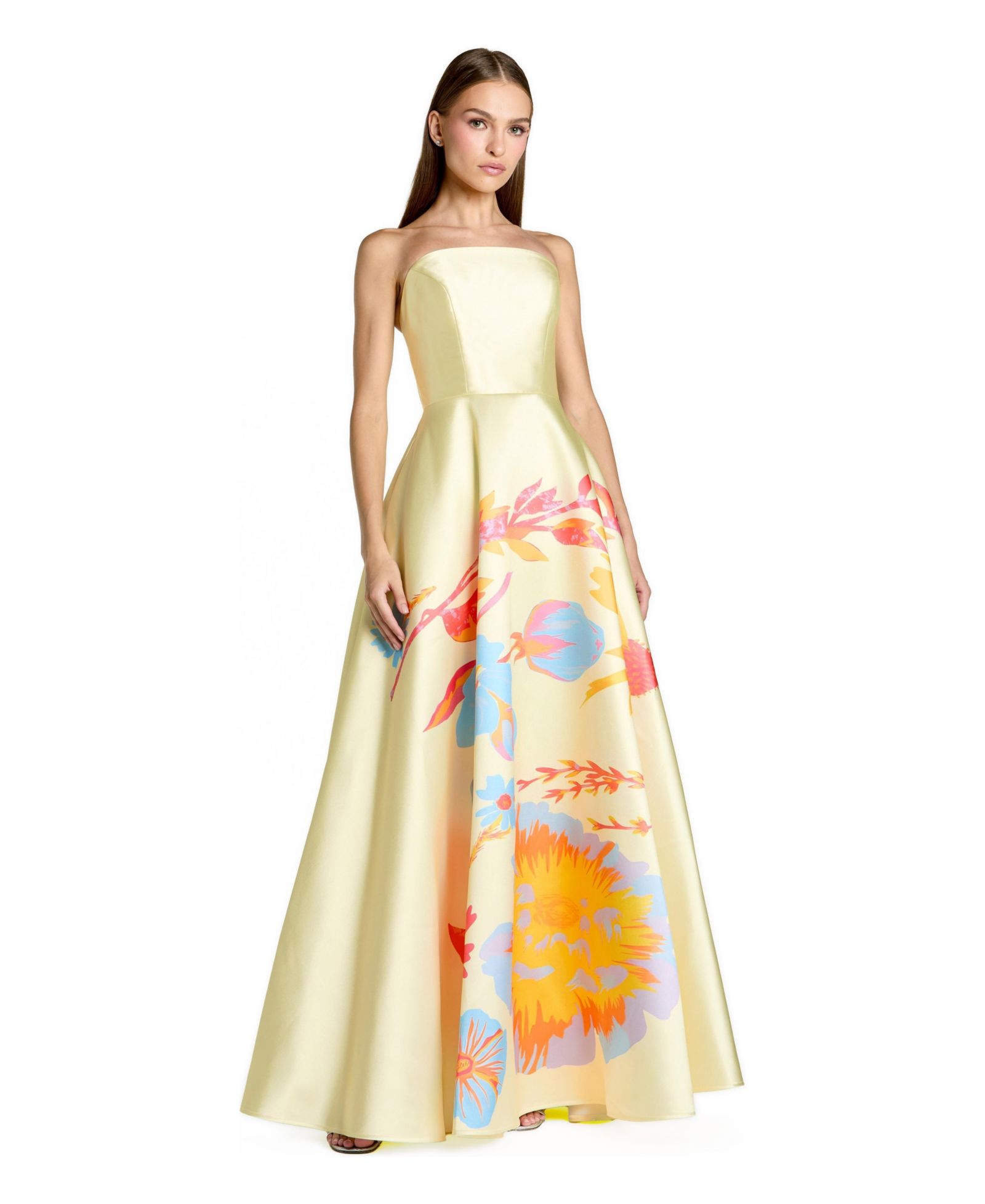 Вечернее платье Mac Duggal Strapless Floral Mikado