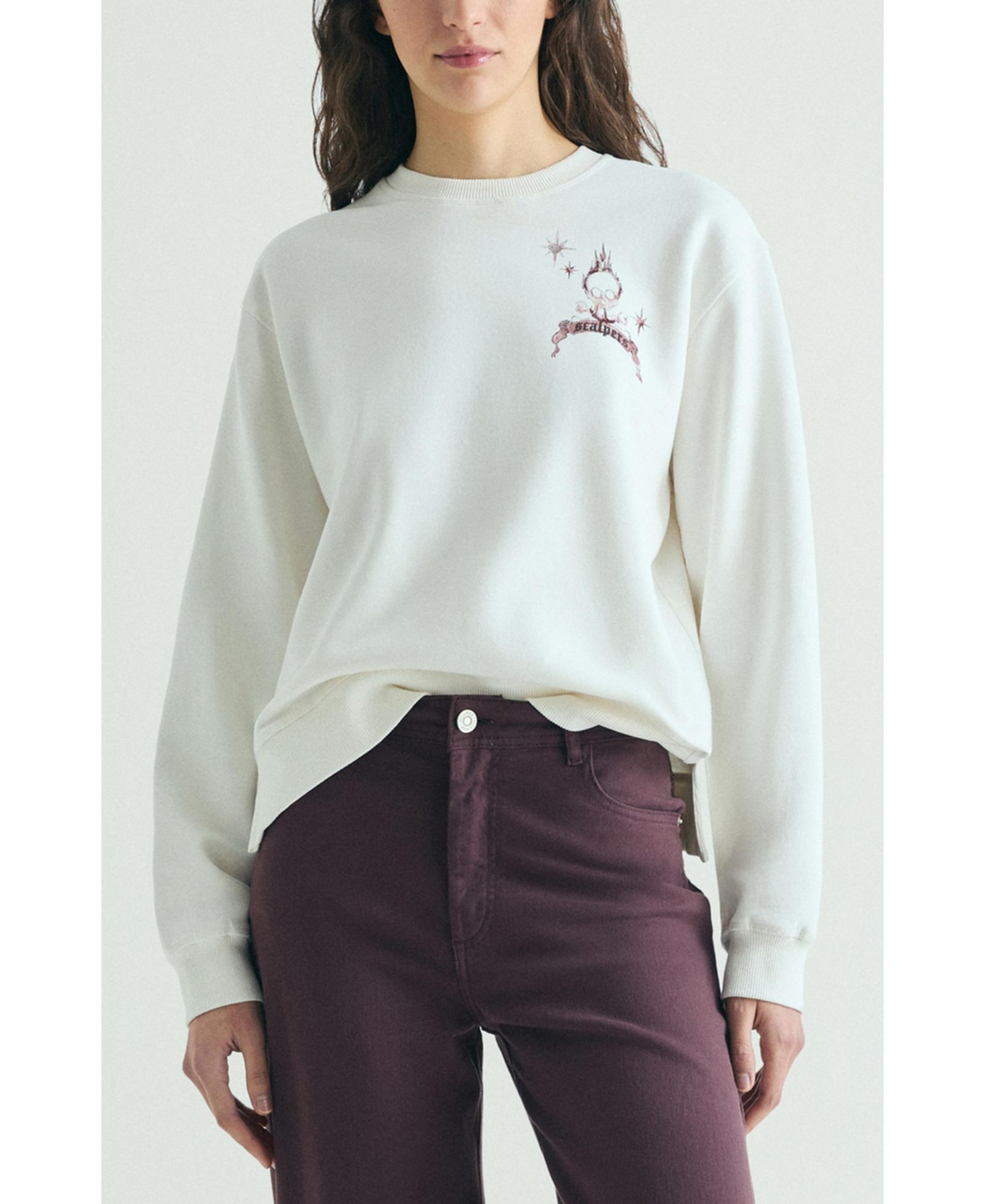 Scalpers Women's Skull Printed Sweatshirt