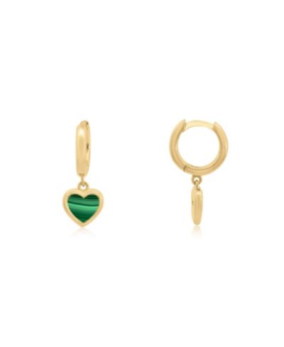 The Lovery Серьги-подвески Heart Dangle из стерлингового серебра с напылением 14K Gold-Plated