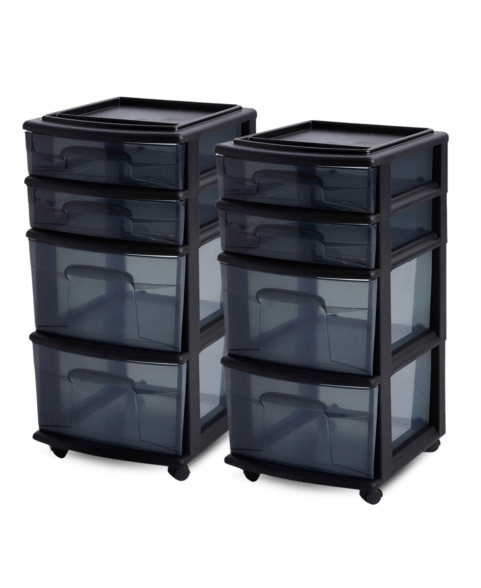Органайзер для хранения Homz Tall Solid Plastic 4 Drawer Medium с колесиками